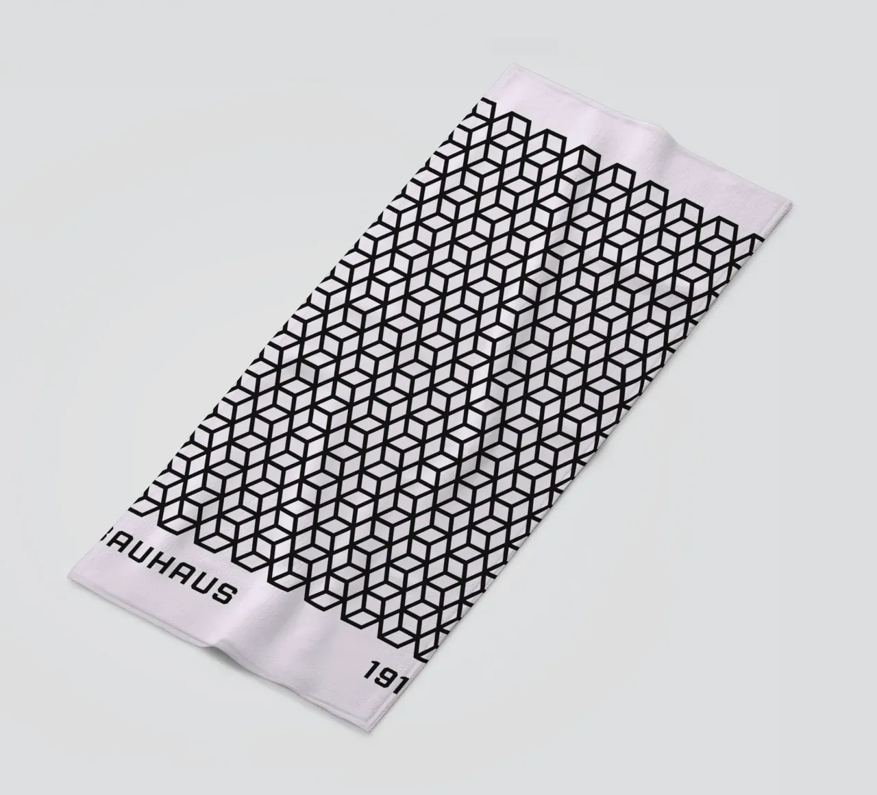 Bauhaus 1919 Geometric 3D Cube Pattern Print toalla de playa de NorwesClub