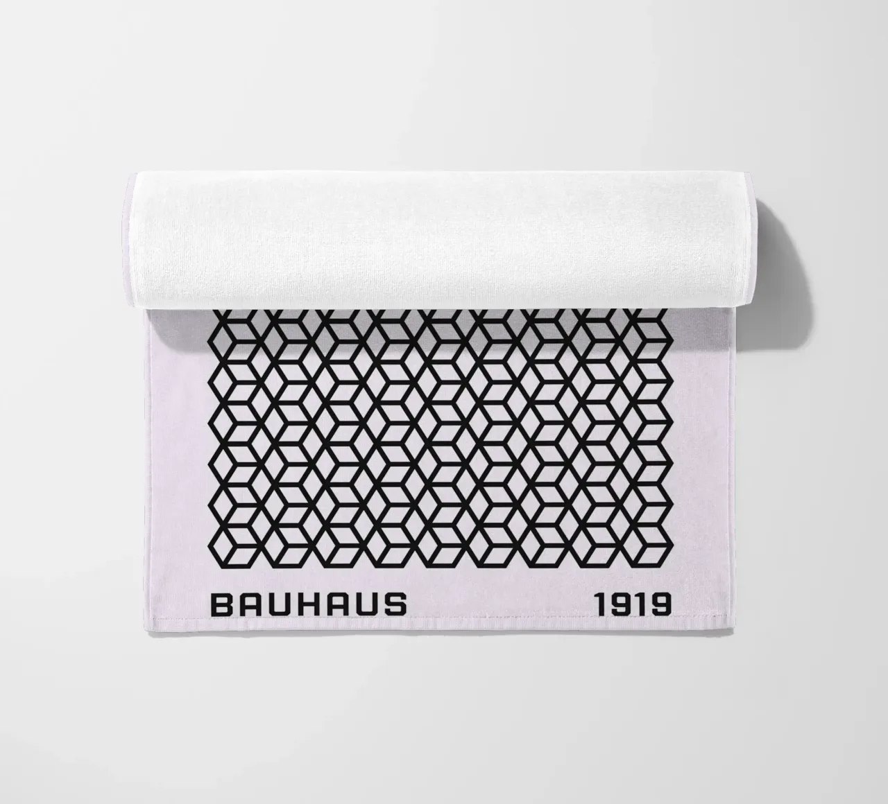 Bauhaus 1919 Geometric 3D Cube Pattern Print toalla de playa de NorwesClub