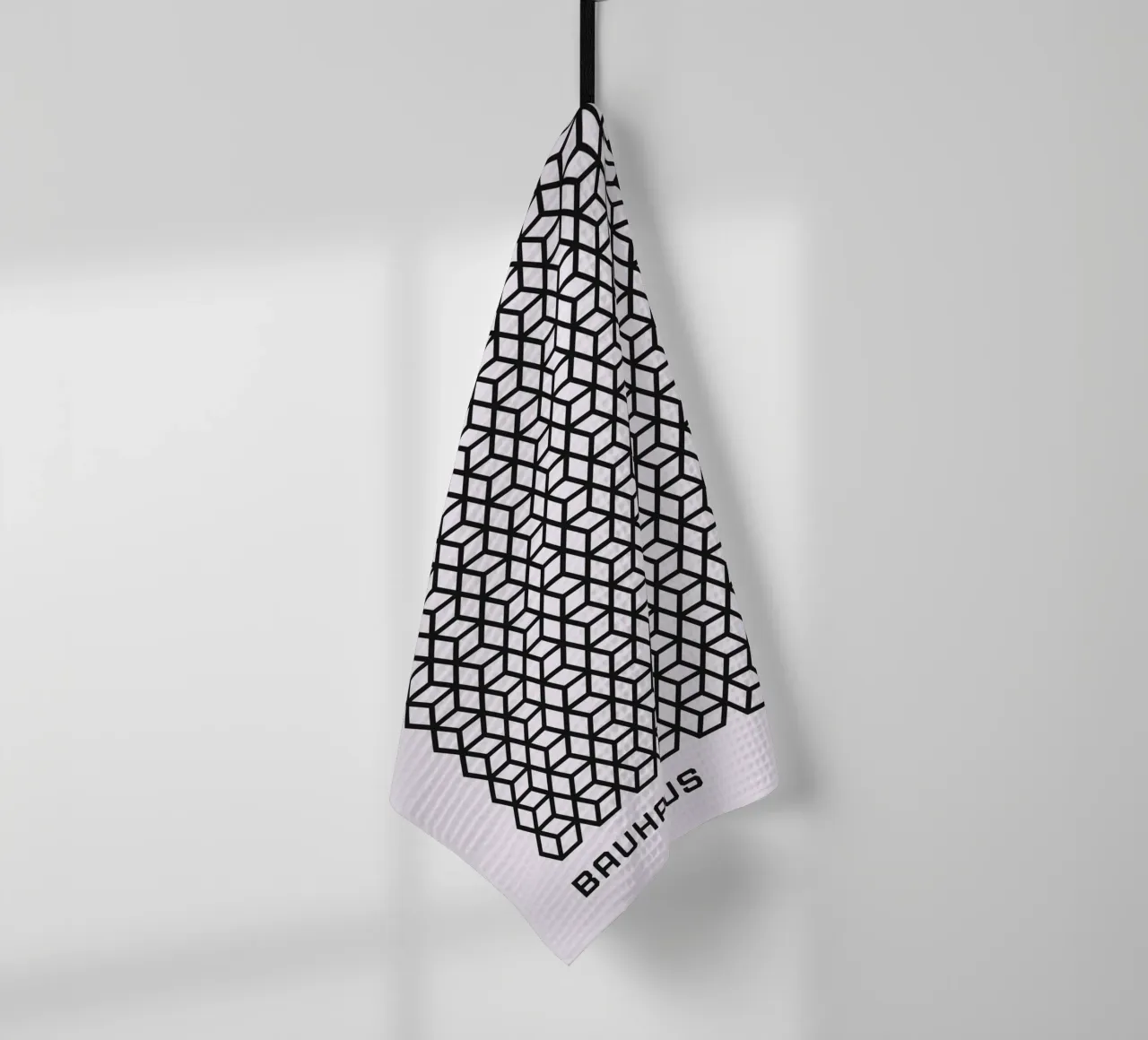 Bauhaus 1919 Géométrique 3D Cube Pattern Print torchon de NorwesClub