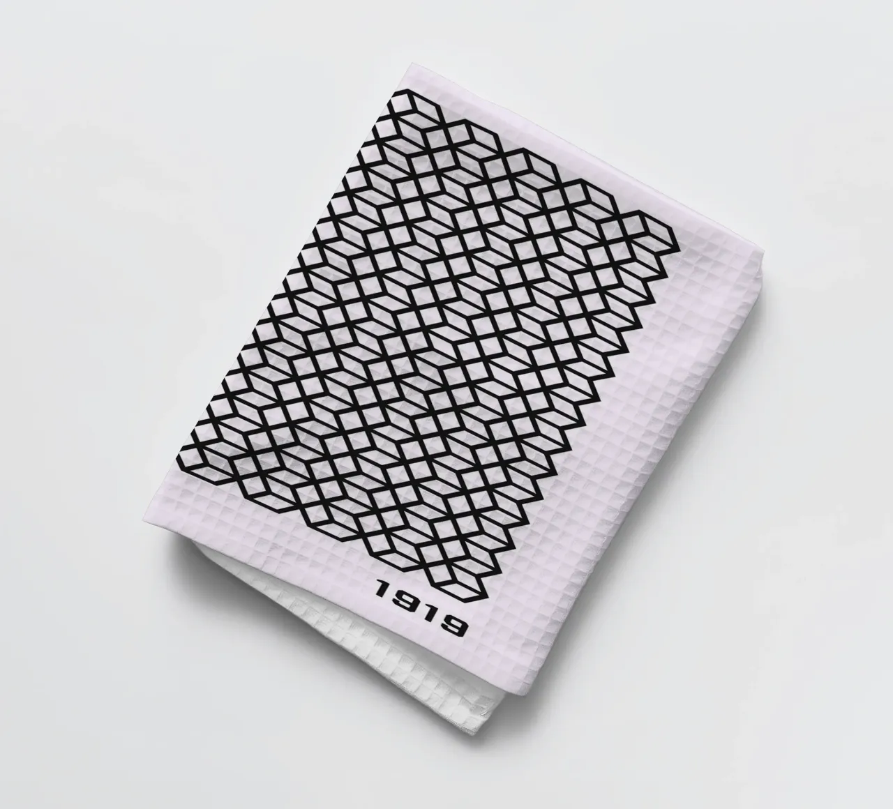 Bauhaus 1919 Géométrique 3D Cube Pattern Print torchon de NorwesClub