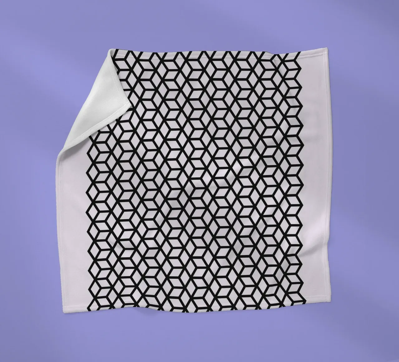 Bauhaus 1919 Geometric 3D Cube Pattern Print fleece blanket by NorwesClub
