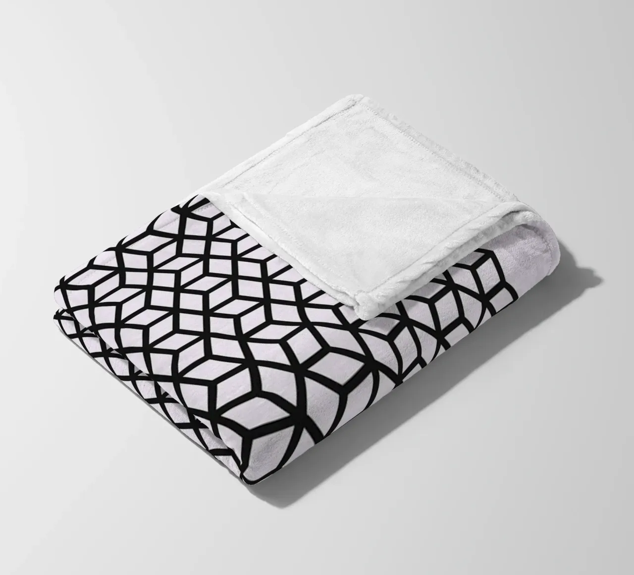 Bauhaus 1919 Geometric 3D Cube Pattern Print fleece blanket by NorwesClub