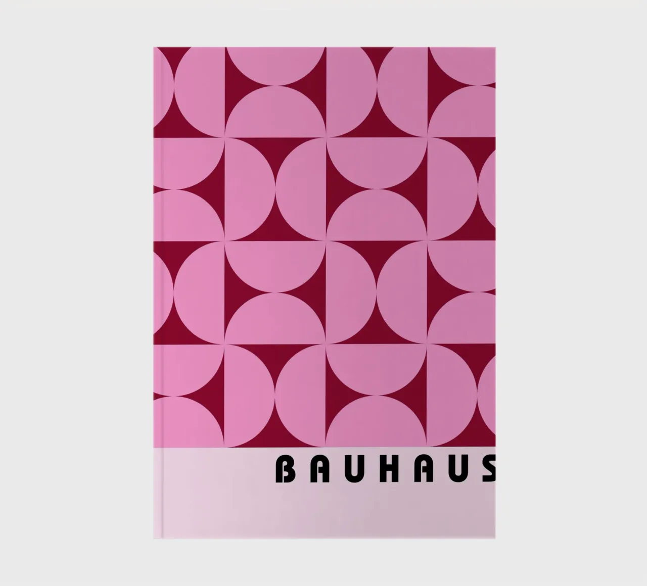 Bauhaus Geometric Pattern Pink Shapes Print notebook by NorwesClub
