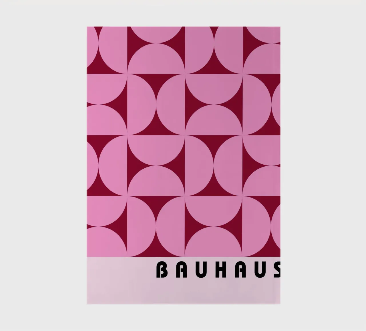 Bauhaus Geometric Pattern Pink Shapes Print notebook by NorwesClub