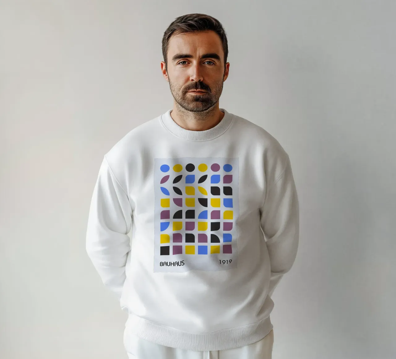 Bauhaus 1919 Geometric Pattern Colorful Print sudadera de NorwesClub