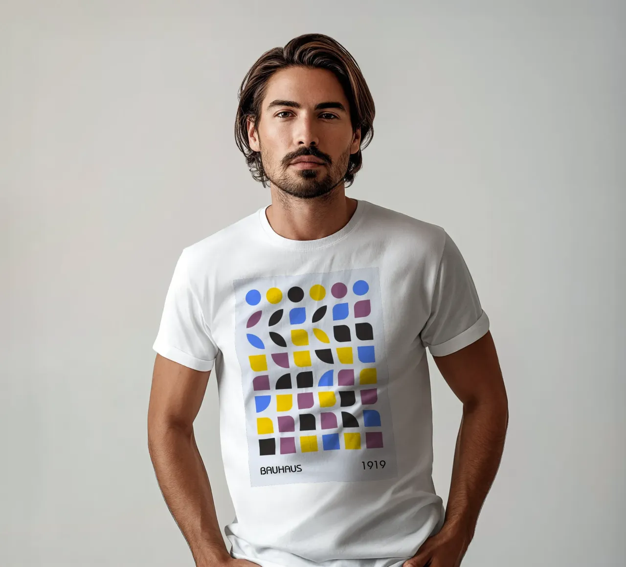 Bauhaus 1919 Geometric Pattern Colorful Print camiseta de NorwesClub