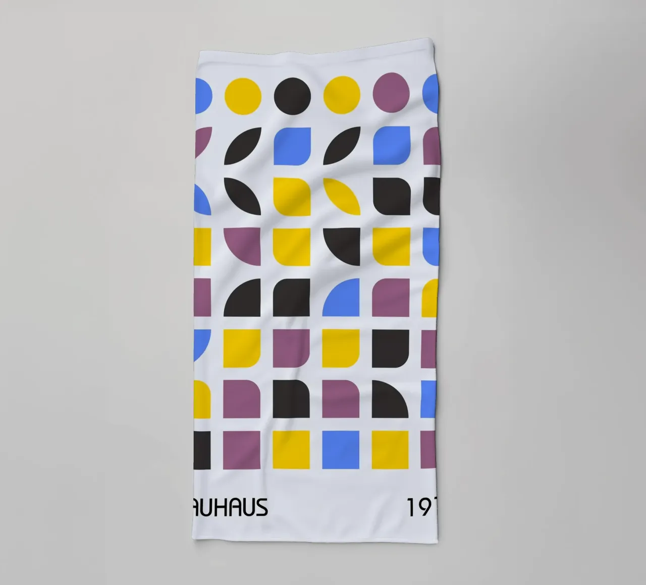 Bauhaus 1919 Geometric Pattern Colorful Print towel by NorwesClub