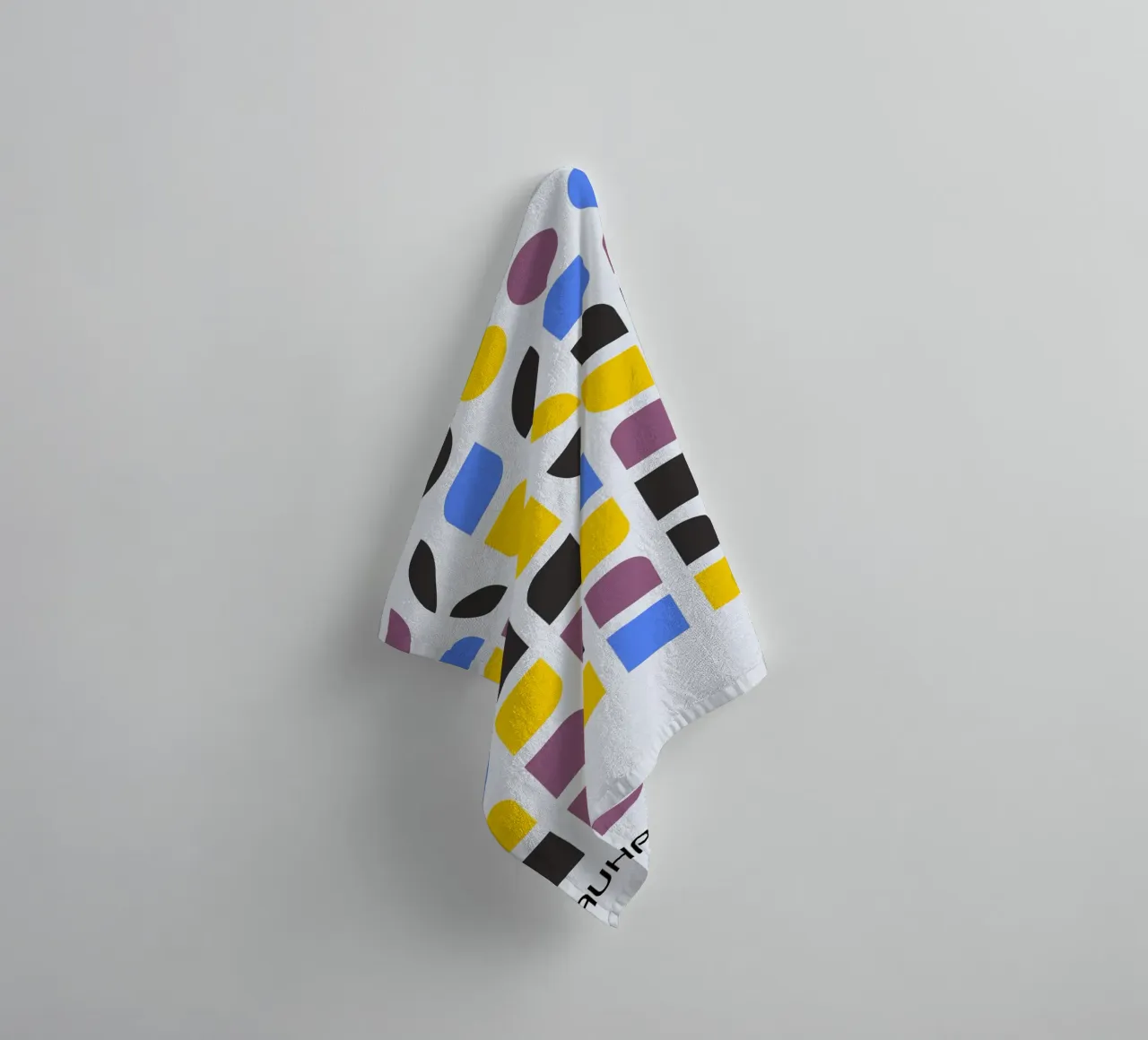 Bauhaus 1919 Geometric Pattern Colorful Print towel by NorwesClub