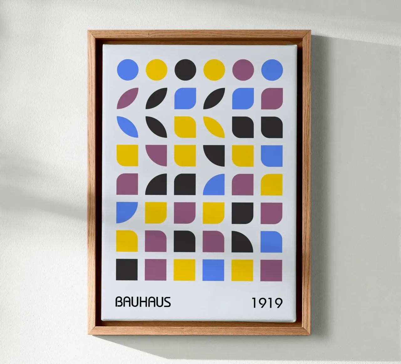 Bauhaus 1919 Geometric Pattern Colorful Print canvas by NorwesClub