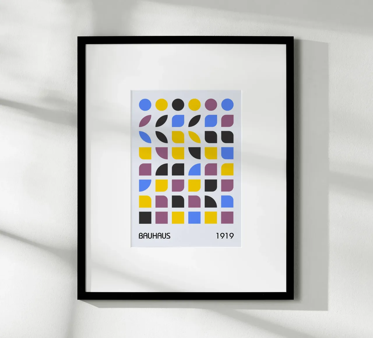 Bauhaus 1919 Geometric Pattern Colorful Print hahnemühle de NorwesClub