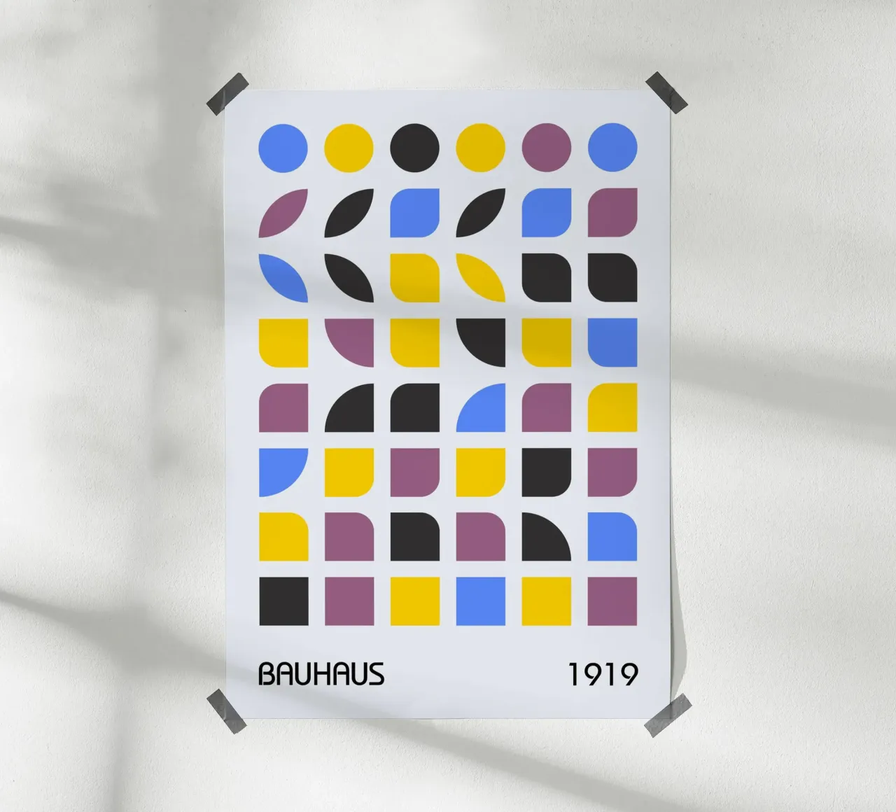 Bauhaus 1919 Geometric Pattern Colorful Print hahnemühle de NorwesClub