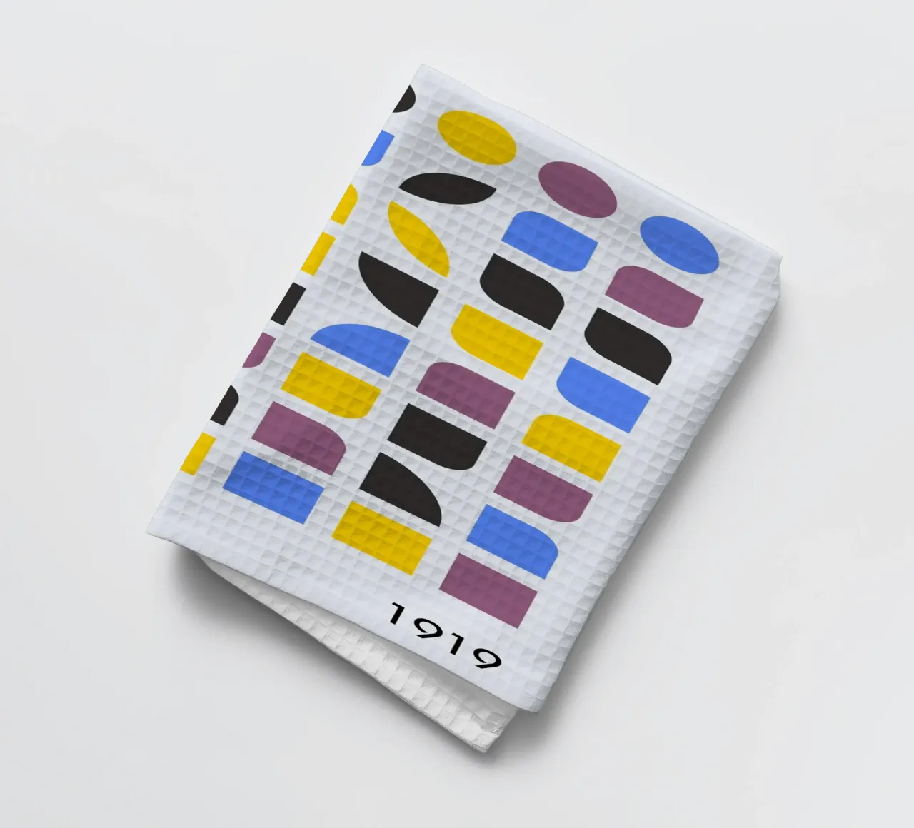 Bauhaus 1919 Geometric Pattern Colorful Print tea towel by NorwesClub