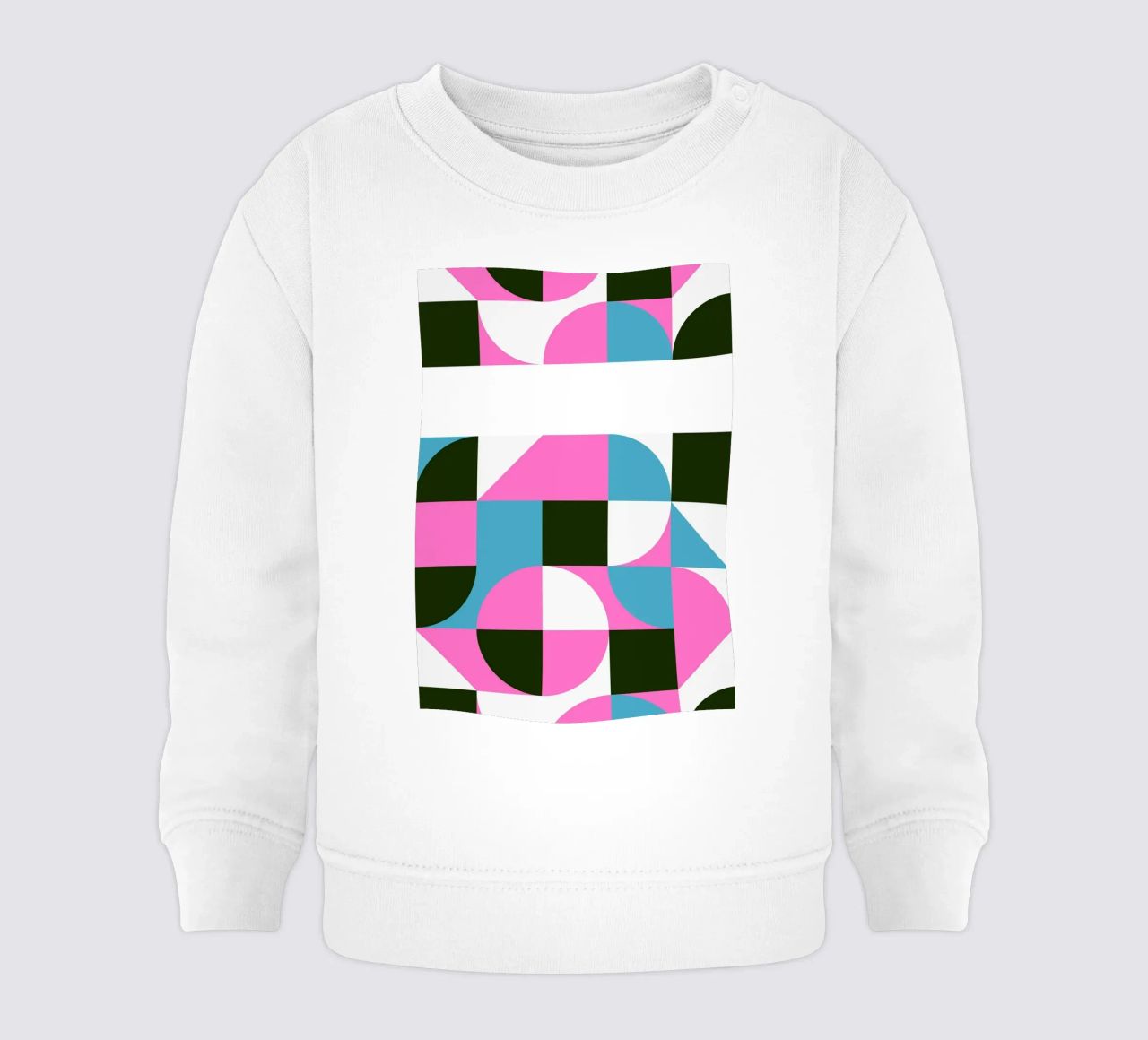 Stampa geometrica astratta rosa blu verde felpa neonato da NorwesClub