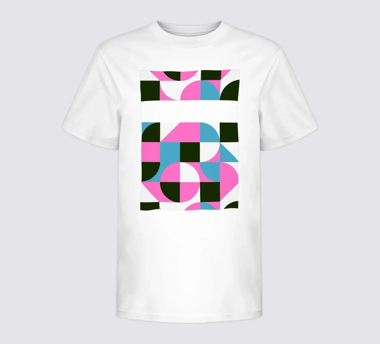 Geometric Pattern Abstract Pink Blue Green Print kids t-shirt by NorwesClub