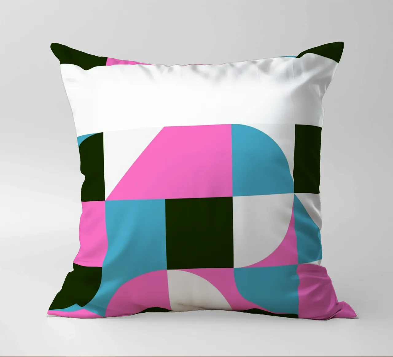 Geometrisches Muster Abstrakt Rosa Blau Grün Druck Kissen von NorwesClub