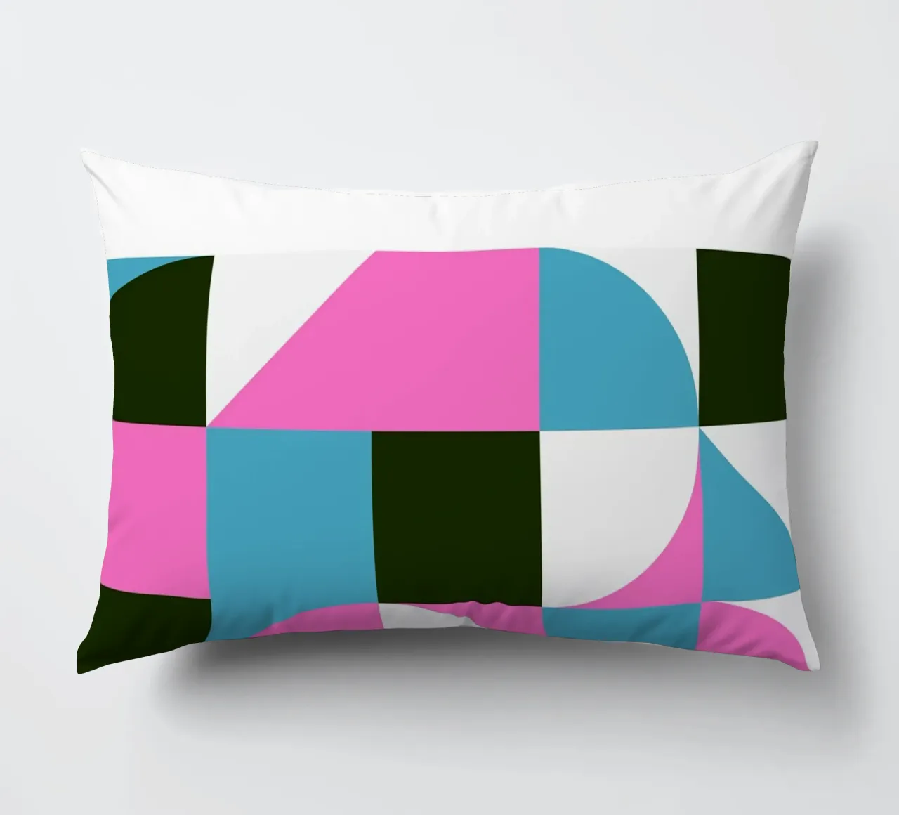 Geometrisches Muster Abstrakt Rosa Blau Grün Druck Kissen von NorwesClub