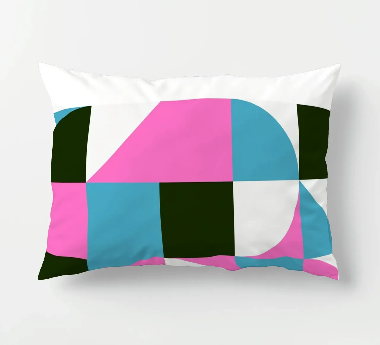 Geometrisches Muster Abstrakt Rosa Blau Grün Druck Kissen von NorwesClub