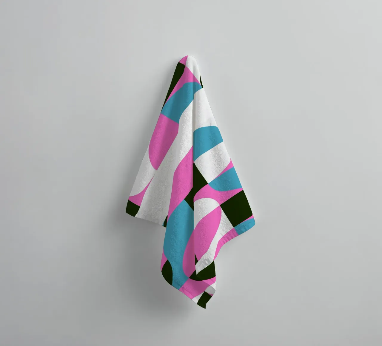 Geometric Pattern Abstract Pink Blue Green Print towel by NorwesClub