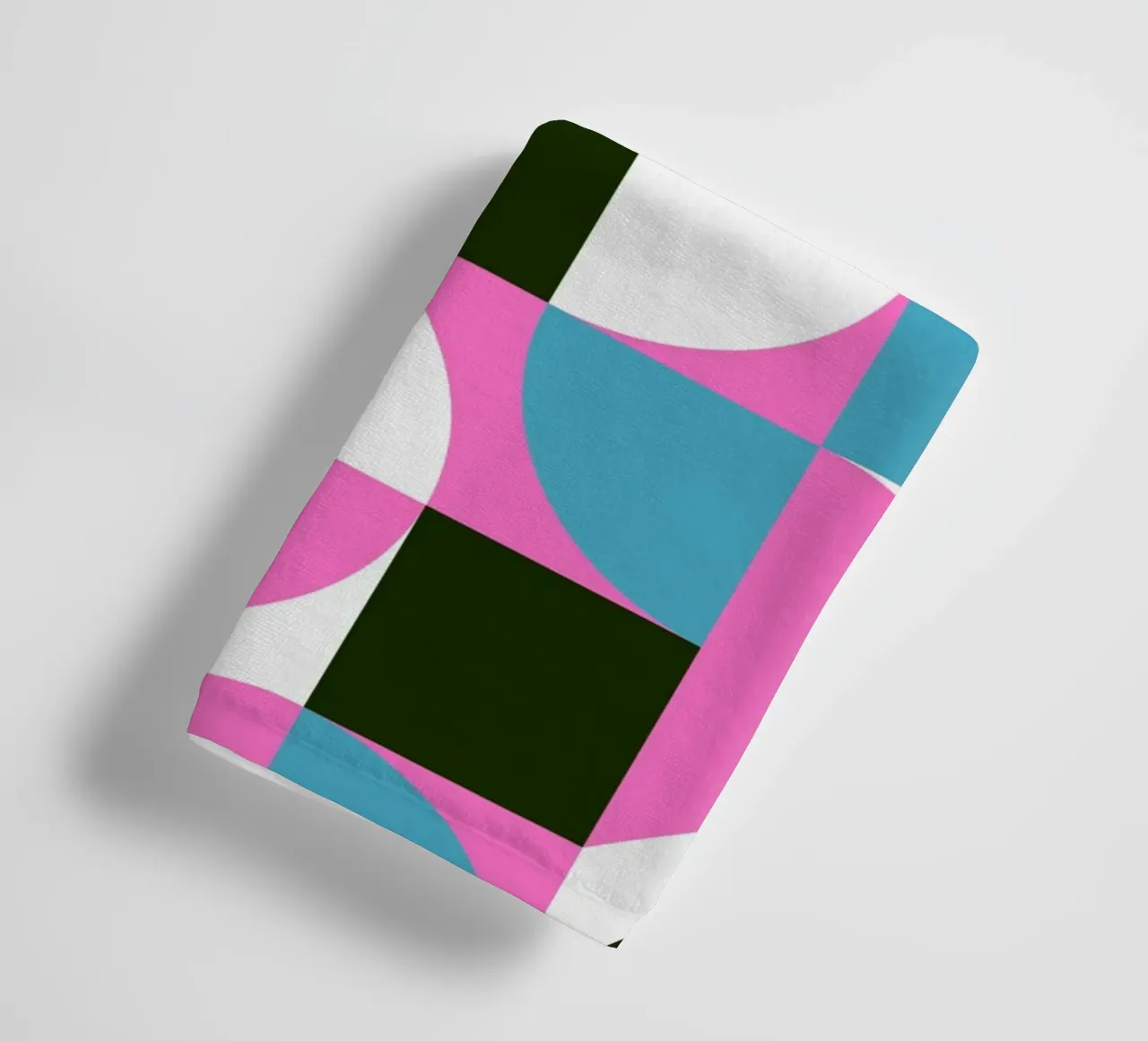 Geometric Pattern Abstract Pink Blue Green Print towel by NorwesClub