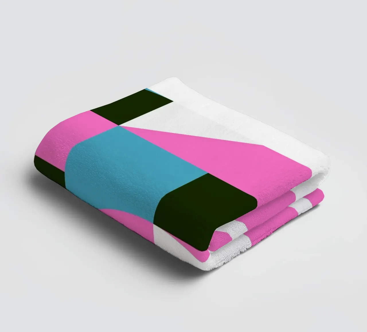 Geometric Pattern Abstract Pink Blue Green Print towel by NorwesClub