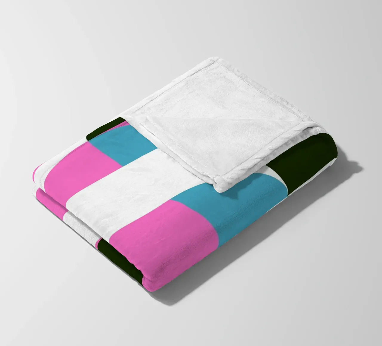 Geometric Pattern Abstract Pink Blue Green Print fleece blanket by NorwesClub