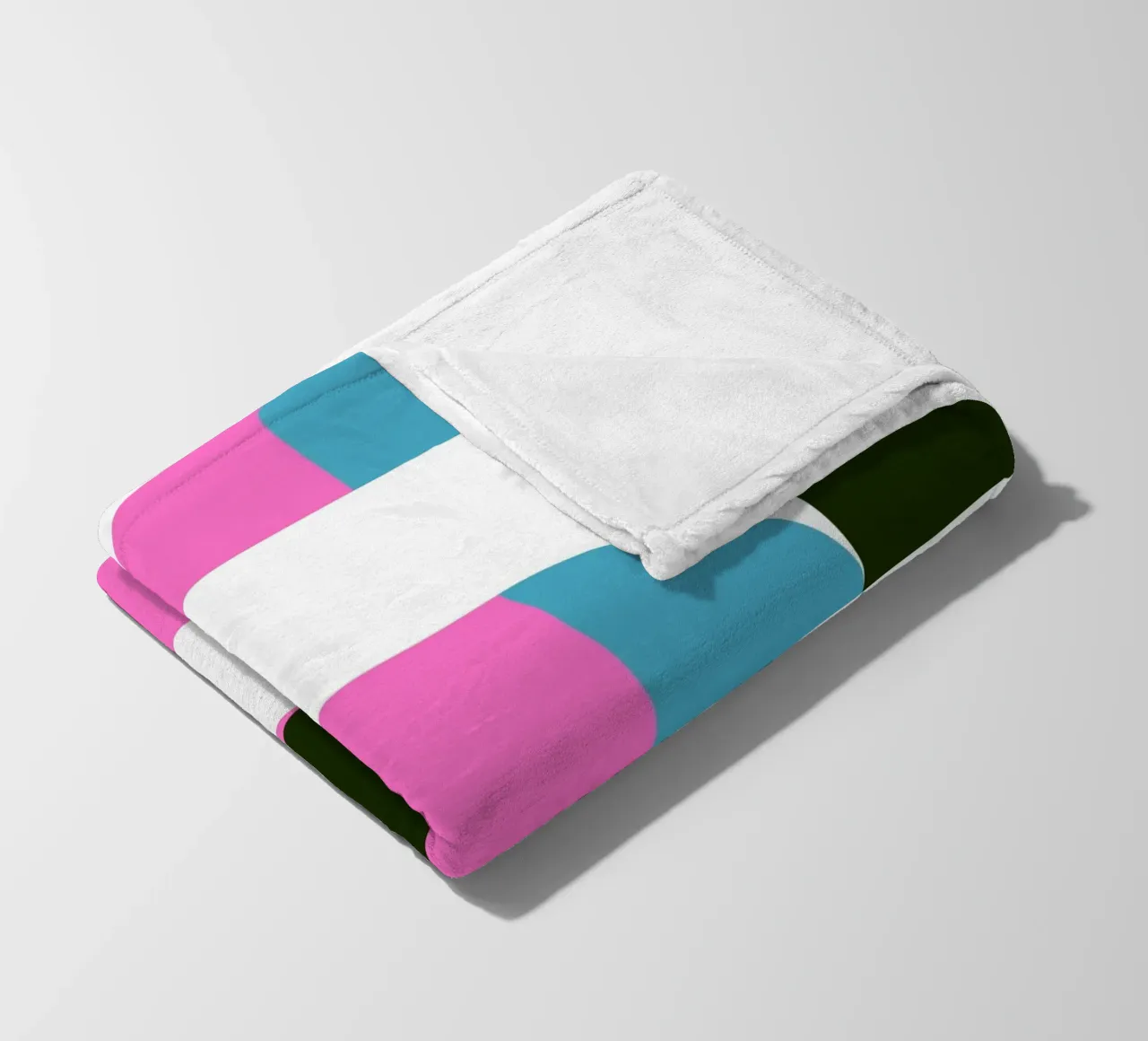 Geometric Pattern Abstract Pink Blue Green Print fleece blanket by NorwesClub