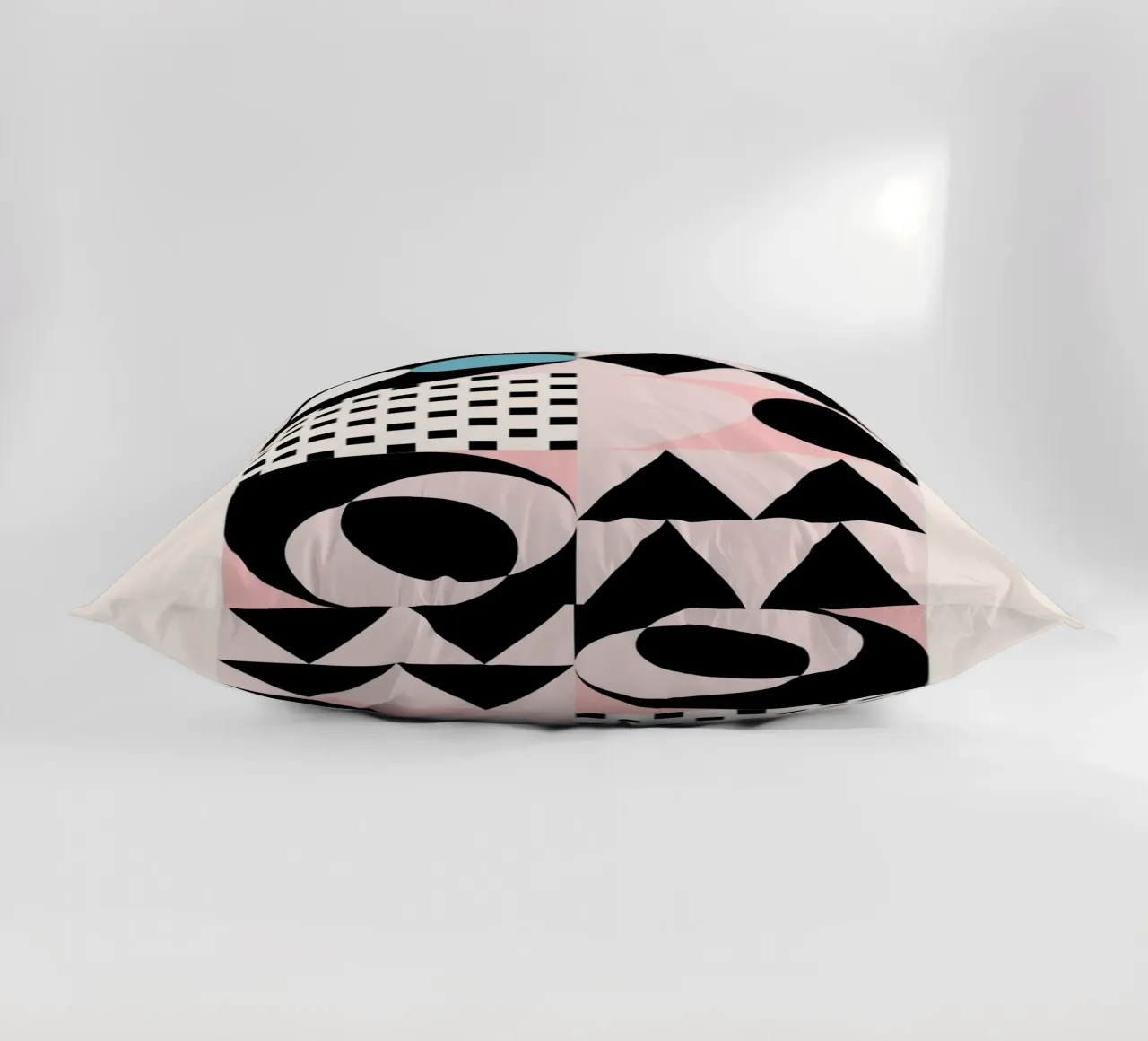 Geometrische abstrakte Formen Rosa Blau Schwarz Druck Kissen von NorwesClub