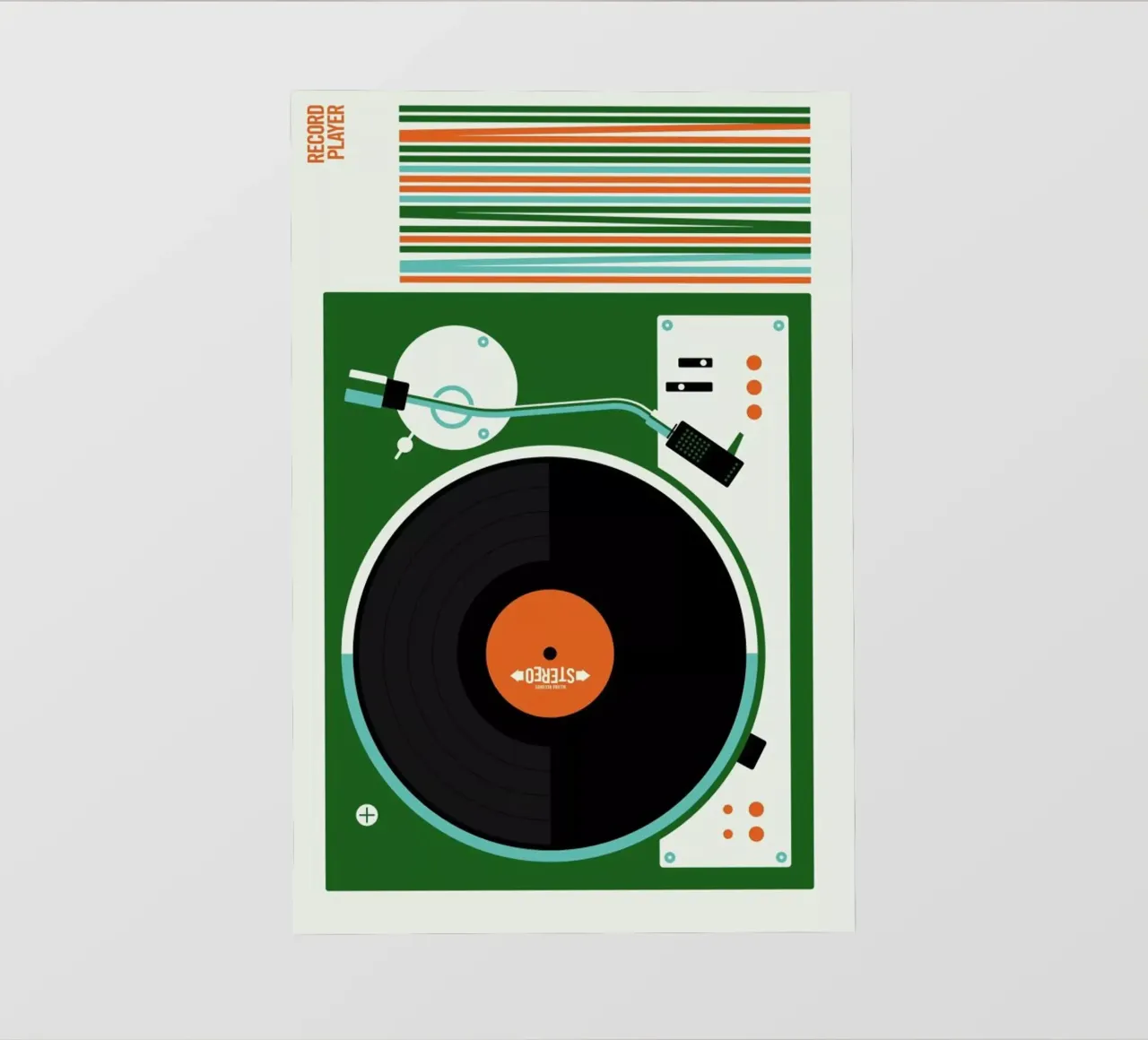 Icons Record Player pellicola backlit da Bo Lundberg