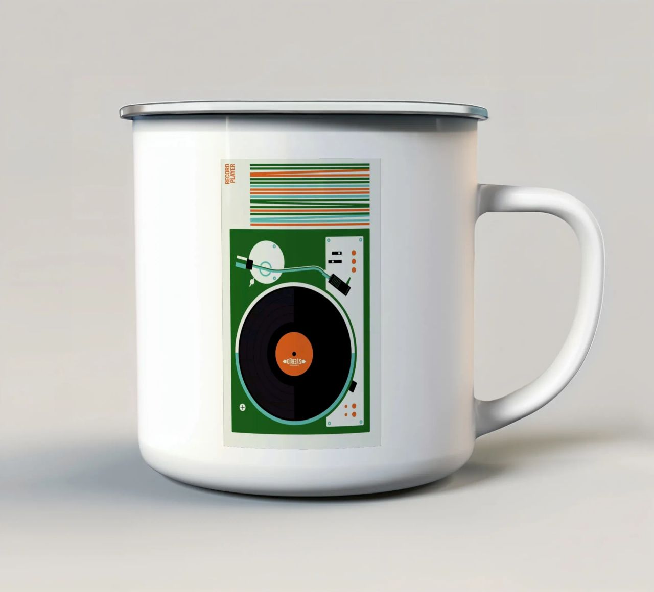 Icons Record Player tazza in smalto da Bo Lundberg