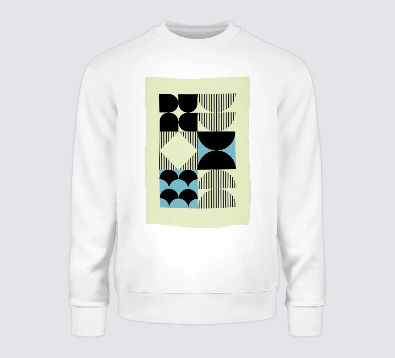 Geometric Abstract Shapes Pattern Impresión azul sudadera de NorwesClub