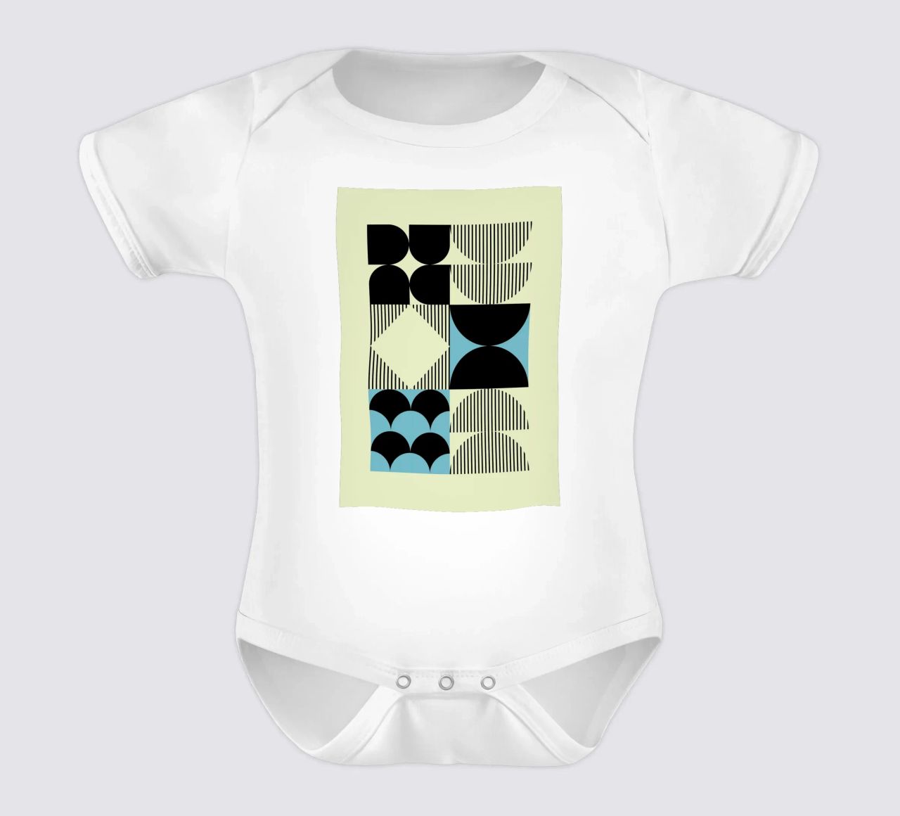 Geometric Abstract Shapes Pattern Impresión azul body de bebé de NorwesClub