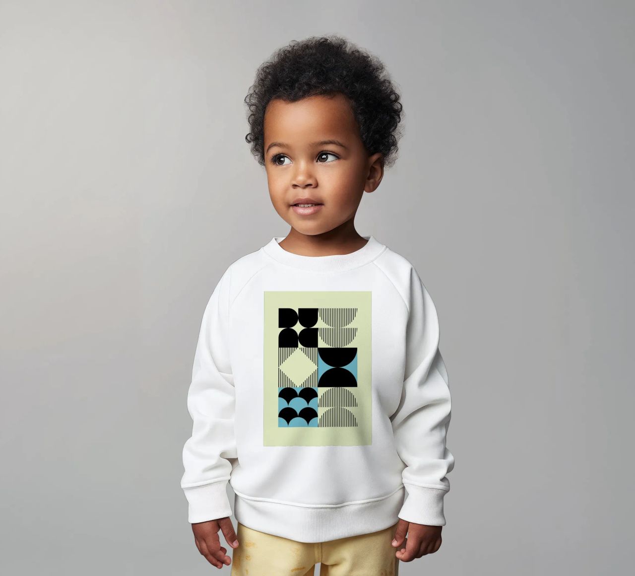 Geometric Abstract Shapes Pattern Impresión azul sudadera de bebé de NorwesClub