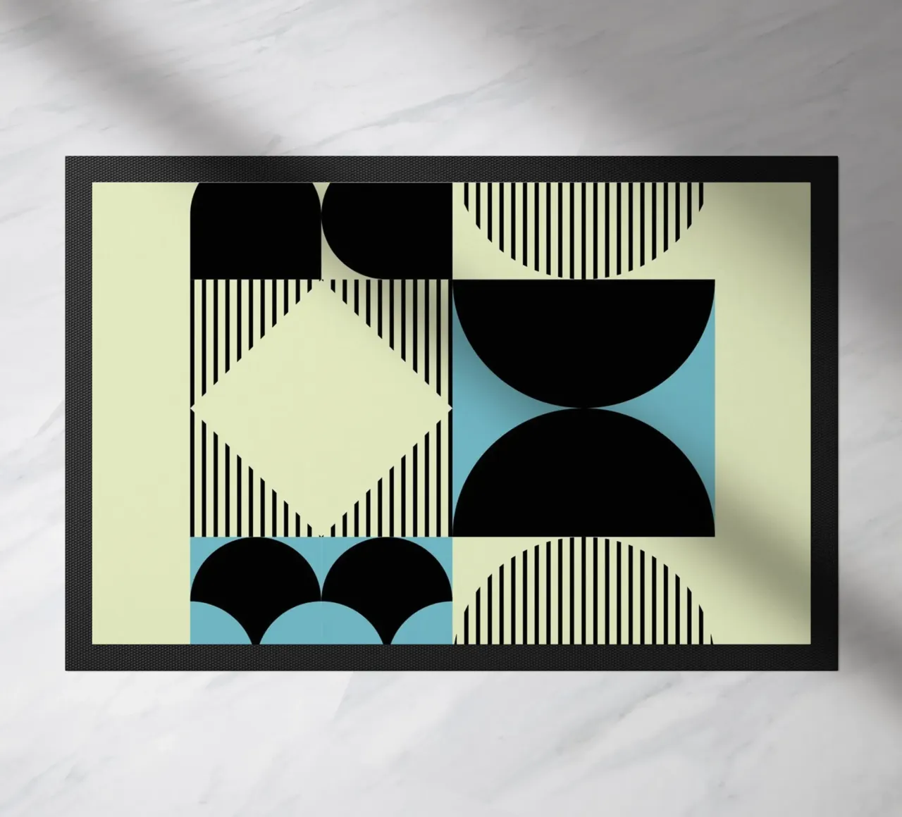 Geometrisch Abstract Vormenpatroon Blauwdruk deurmat van NorwesClub