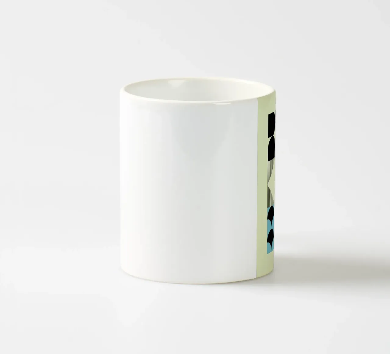 Geometric Abstract Shapes Pattern Impresión azul taza de cerámica de NorwesClub