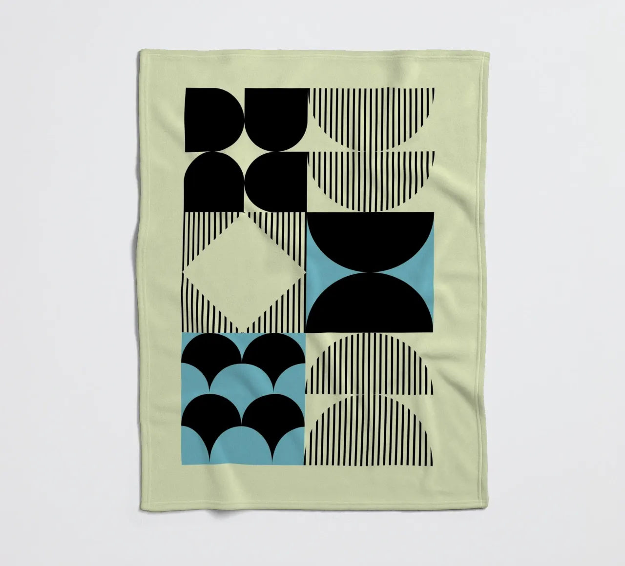 Geometric Abstract Shapes Pattern Blue Print fleece blanket by NorwesClub