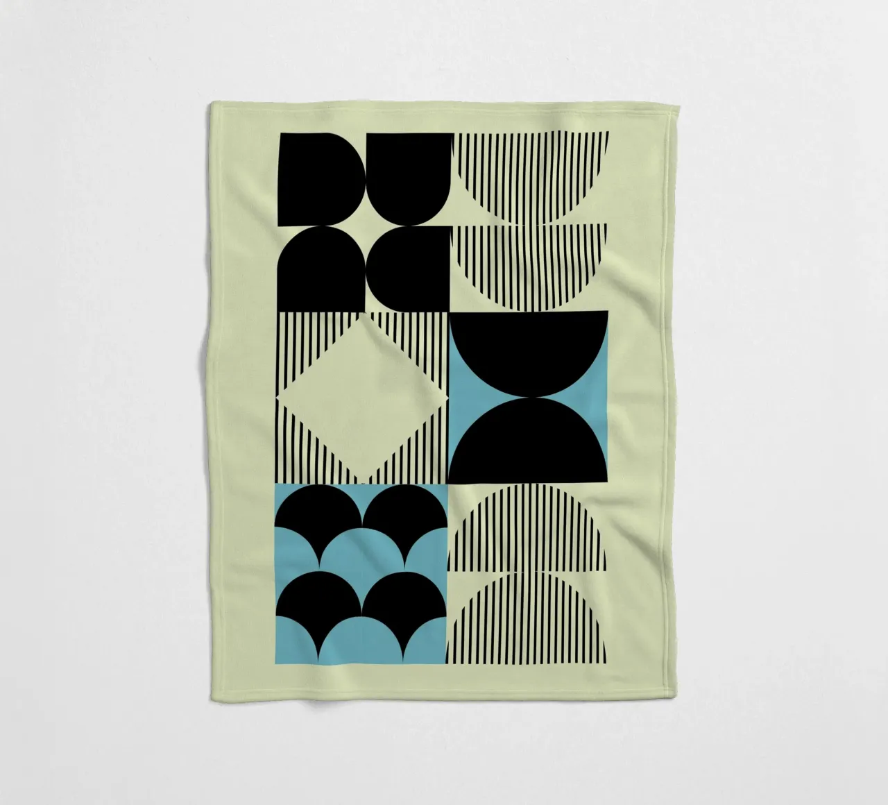 Geometric Abstract Shapes Pattern Blue Print fleece blanket by NorwesClub