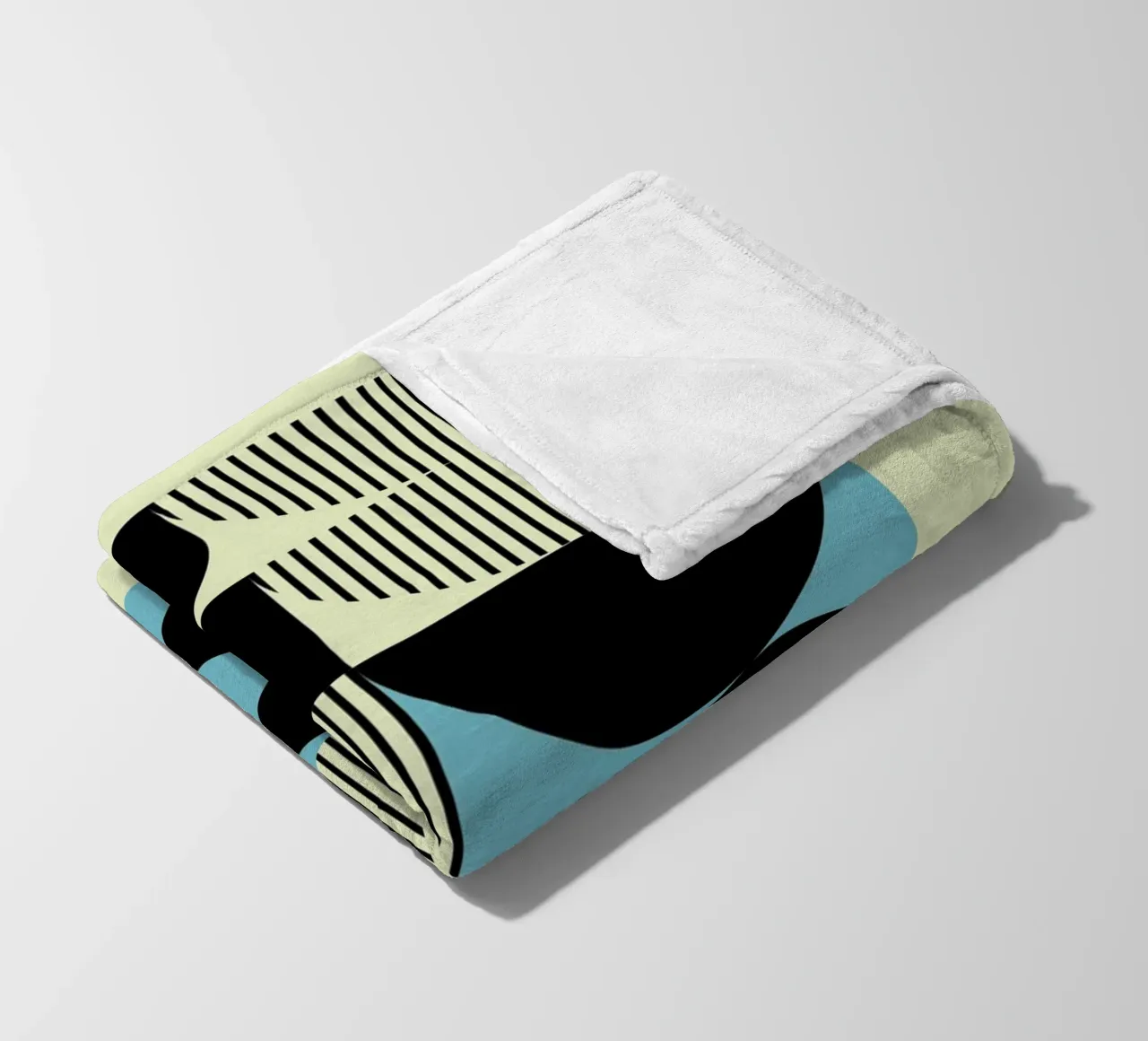 Geometric Abstract Shapes Pattern Blue Print fleece blanket by NorwesClub