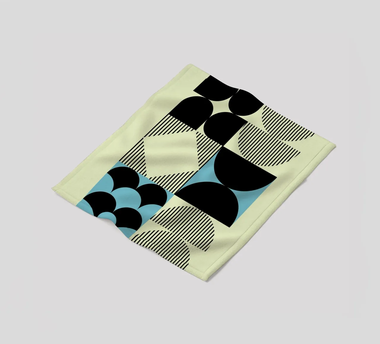 Geometric Abstract Shapes Pattern Blue Print fleece blanket by NorwesClub