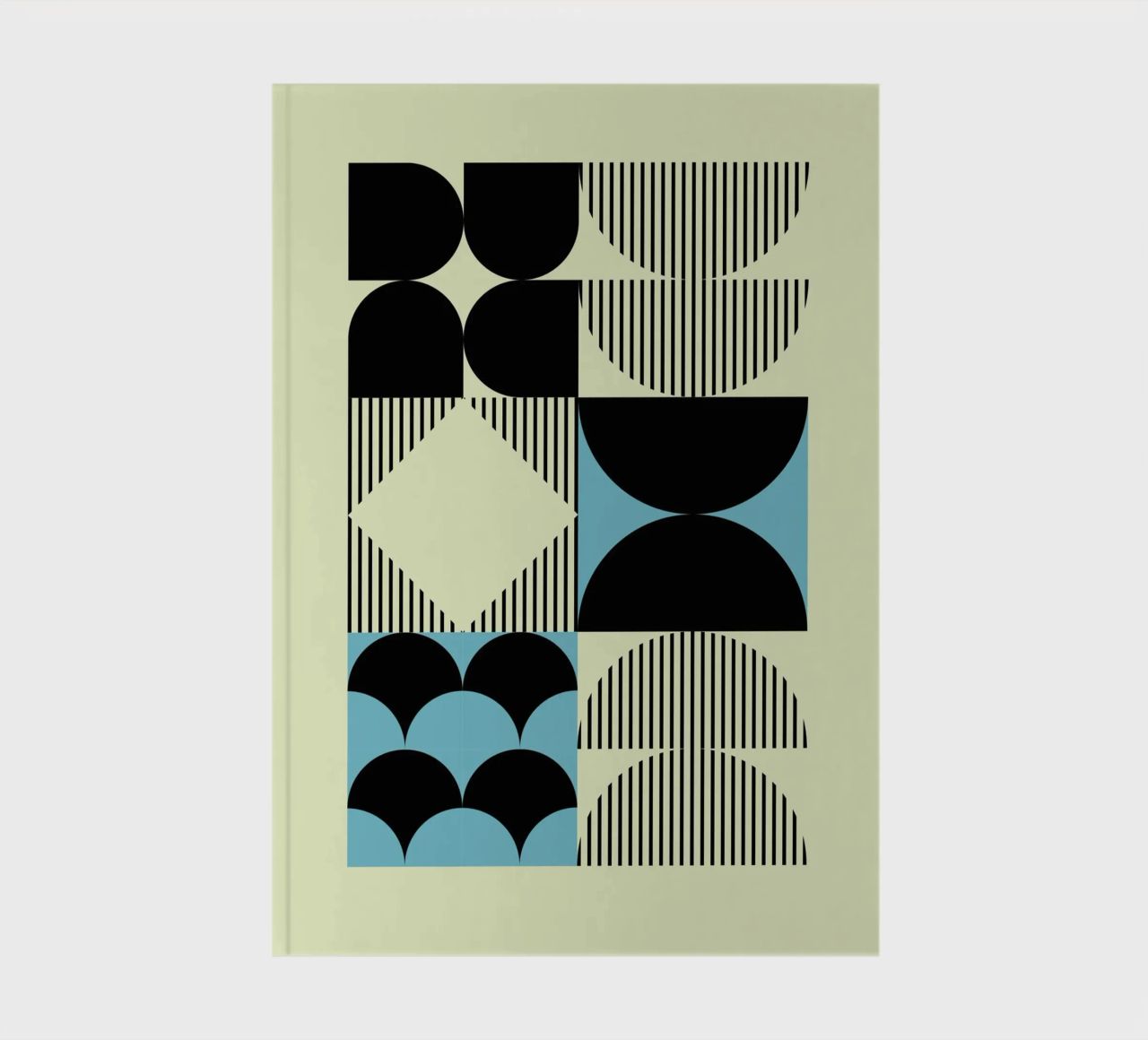Geometric Abstract Shapes Pattern Blue Print notebook by NorwesClub