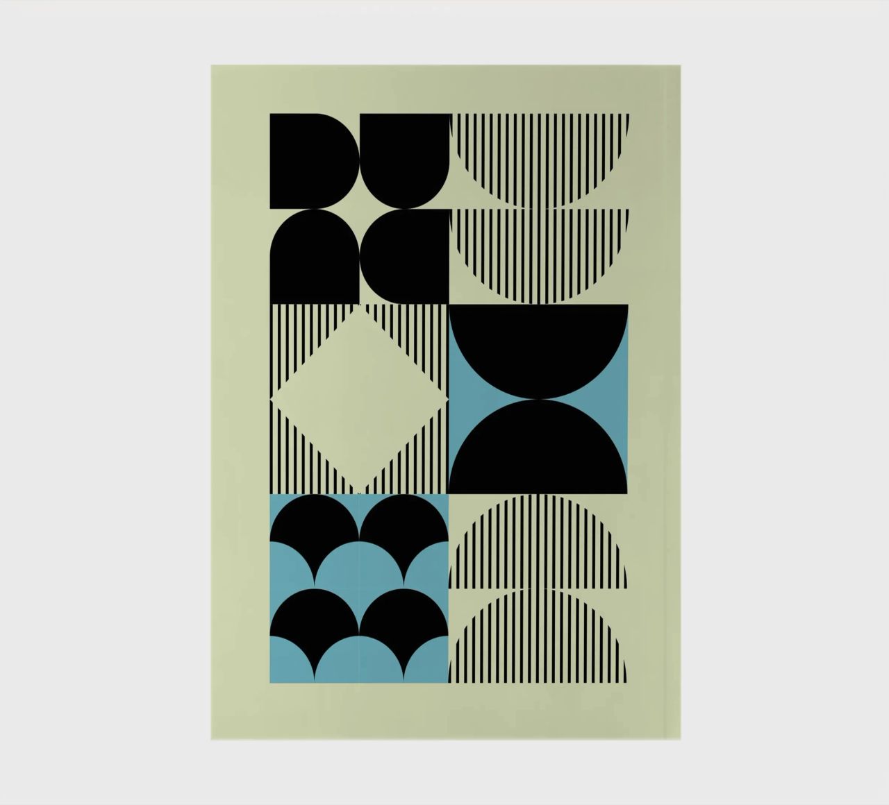 Geometric Abstract Shapes Pattern Blue Print notebook by NorwesClub