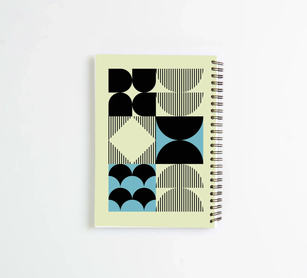 Geometric Abstract Shapes Pattern Blue Print spiral notebook by NorwesClub