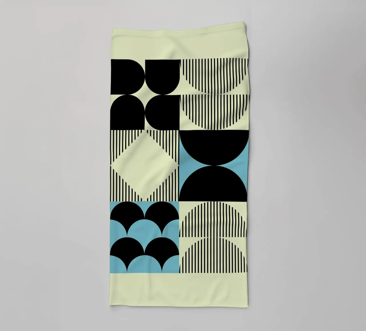 Geometric Abstract Shapes Pattern Blue Print towel by NorwesClub