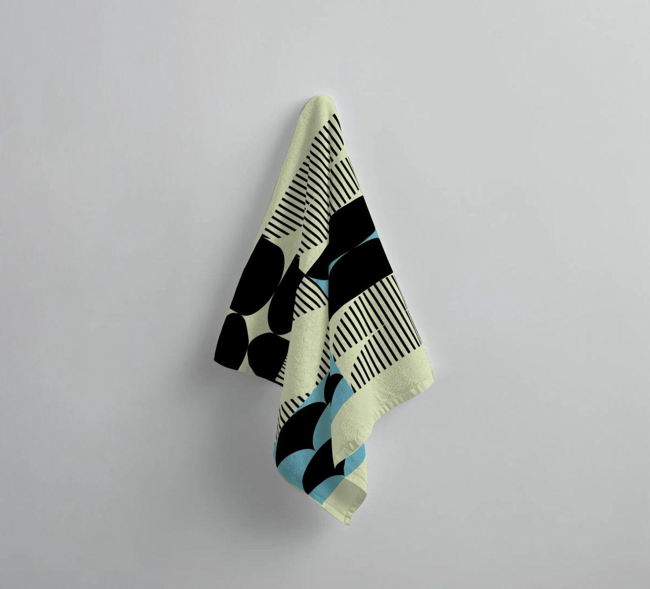 Geometric Abstract Shapes Pattern Blue Print towel by NorwesClub