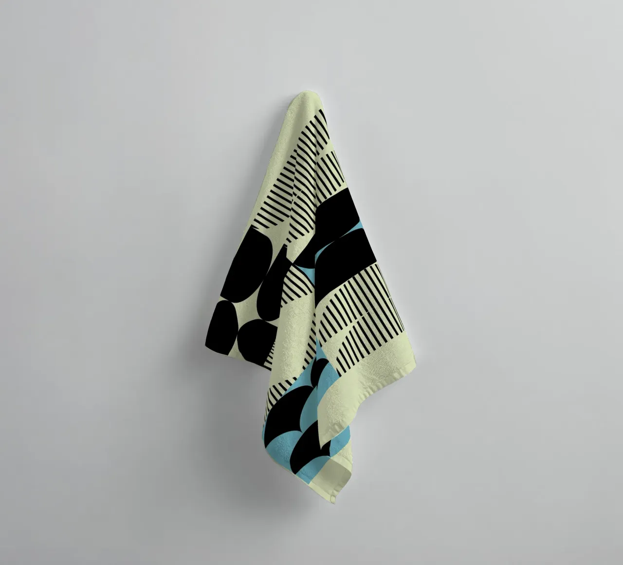 Geometrische abstrakte Formen Muster blau drucken Handtuch von NorwesClub