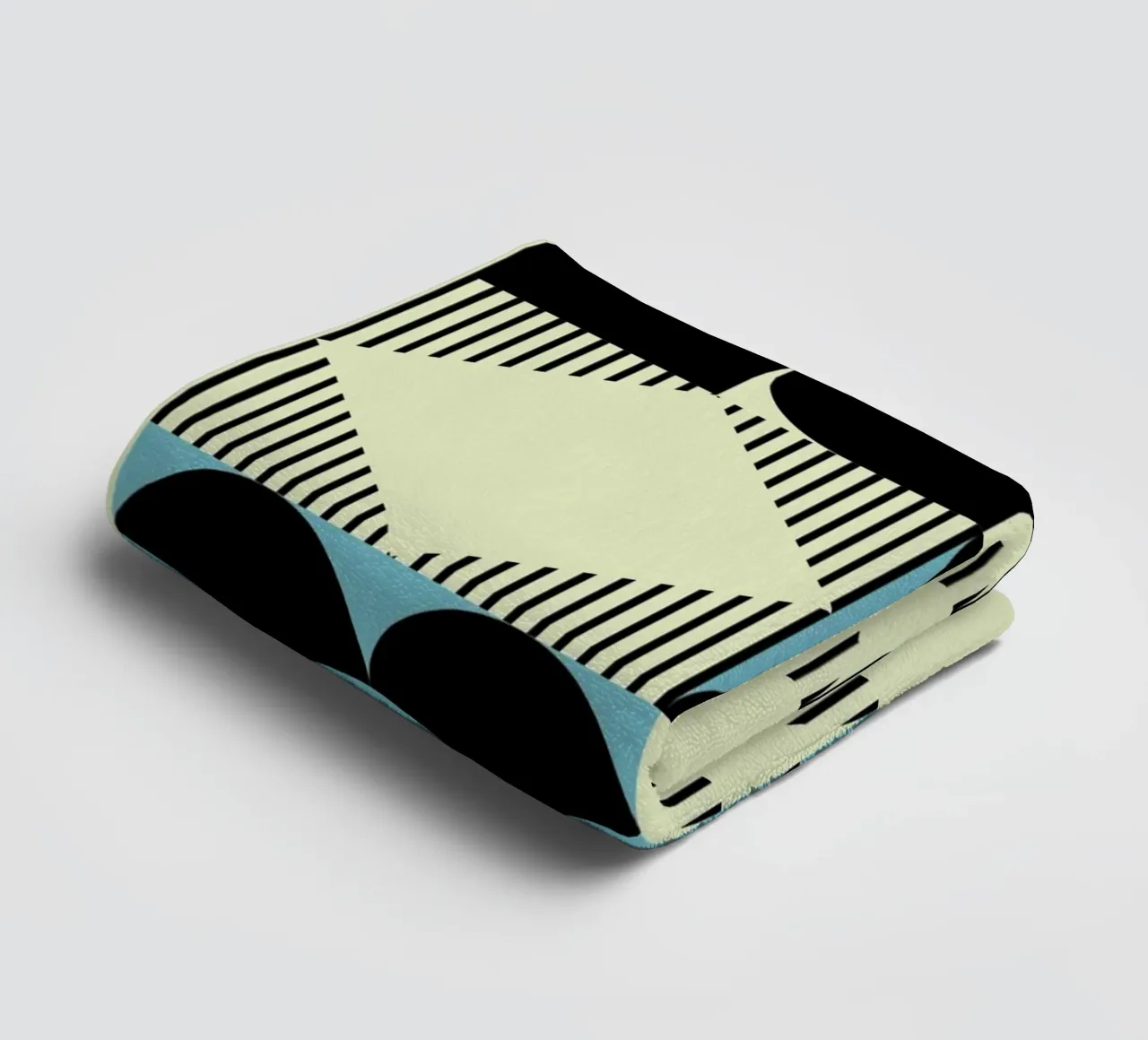 Geometric Abstract Shapes Pattern Blue Print towel by NorwesClub