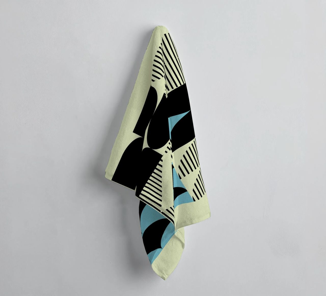 Geometric Abstract Shapes Pattern Blue Print towel by NorwesClub