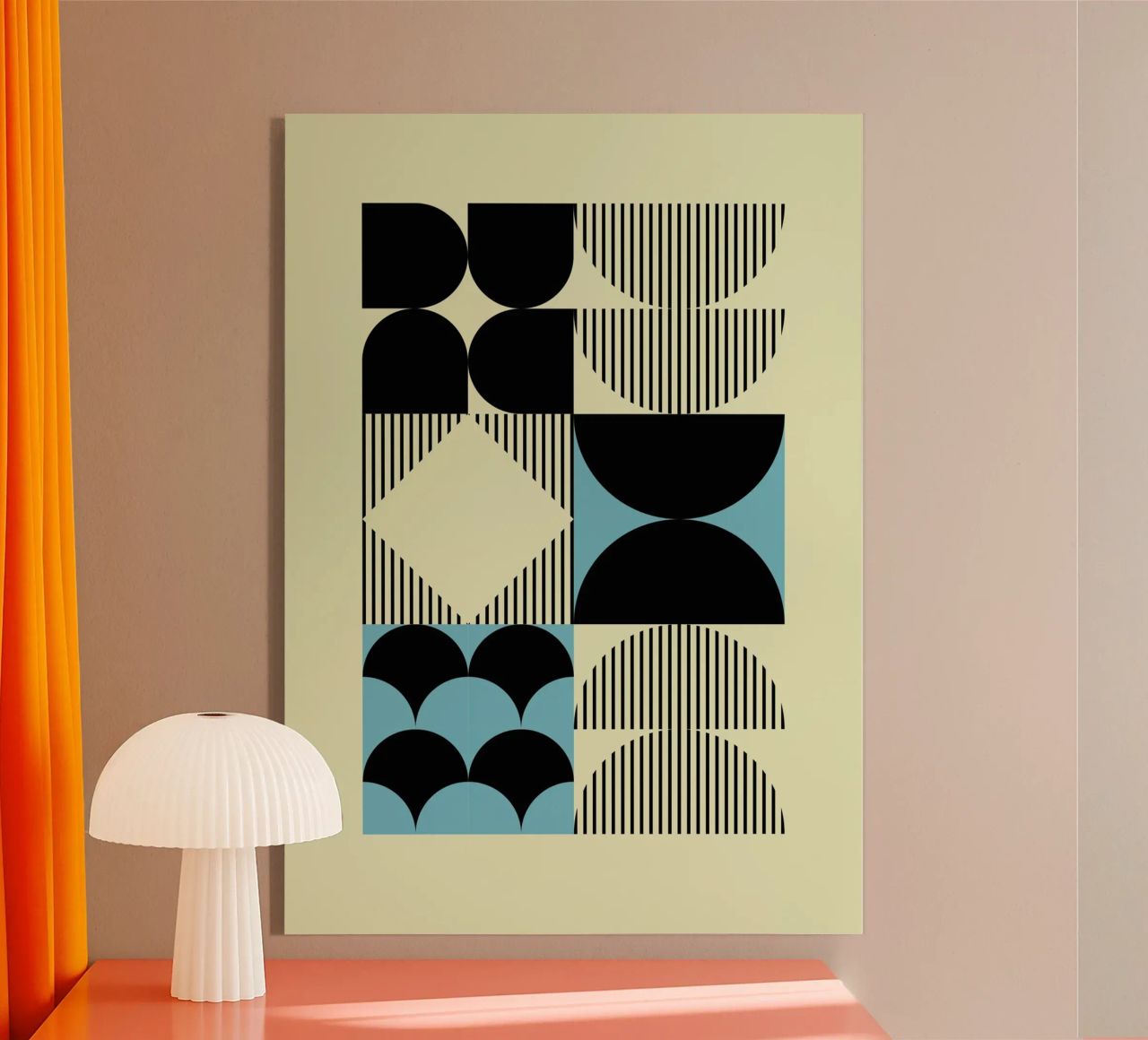 Geometric Abstract Shapes Pattern Impresión azul metacrilato de NorwesClub