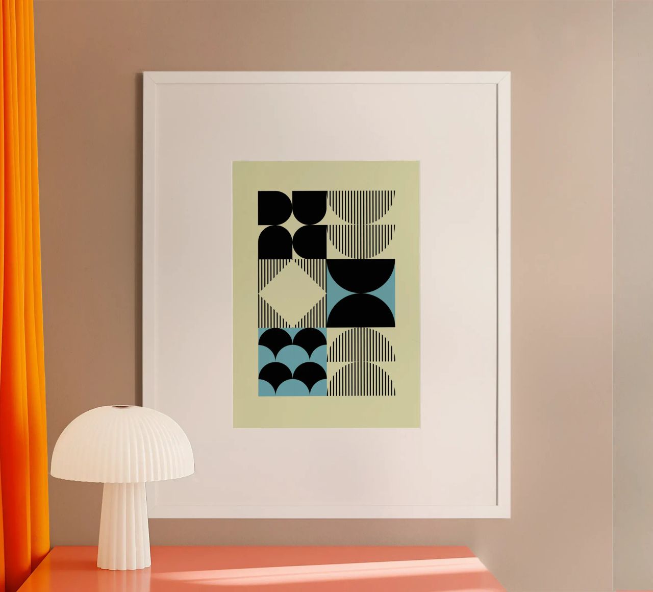 Geometric Abstract Shapes Pattern Impresión azul hahnemühle de NorwesClub