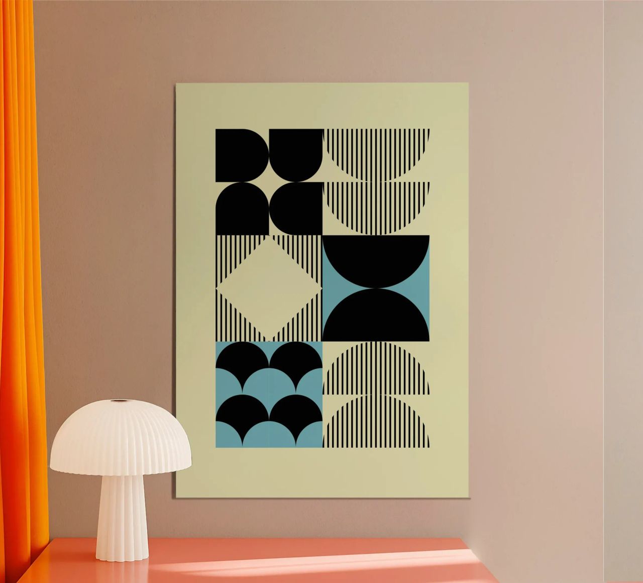 Geometric Abstract Shapes Pattern Impresión azul hahnemühle de NorwesClub