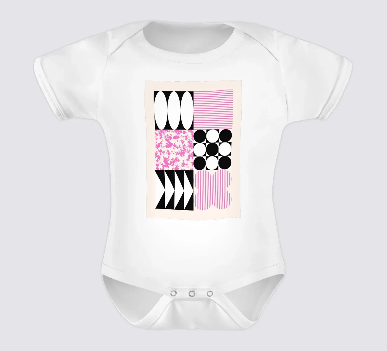 Geometrische abstrakte Formen Muster blau drucken Kurzarm Babybody von NorwesClub